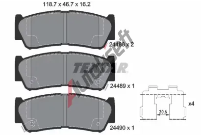 TEXTAR Sada brzdovch destiek TXT 2448801, 2448801