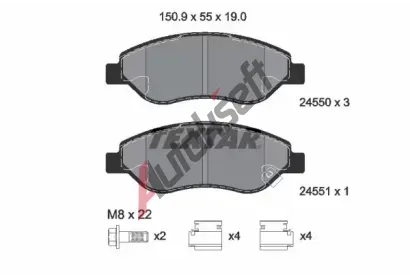 TEXTAR Sada brzdovch destiek TXT 2455001, 2455001