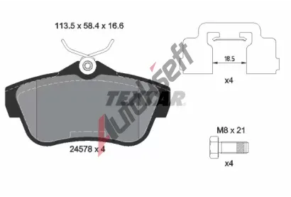 TEXTAR Sada brzdovch destiek TXT 2457801, 2457801