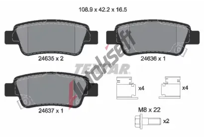 TEXTAR Sada brzdových destiček TXT 2463501, 2463501 TEXTAR Sada brzdových destiček TXT 2463501, 2463501