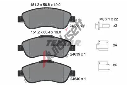 TEXTAR Sada brzdových destiček TXT 2463801, 2463801 TEXTAR Sada brzdových destiček TXT 2463801, 2463801