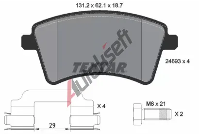 TEXTAR Sada brzdovch destiek TXT 2469301, 2469301