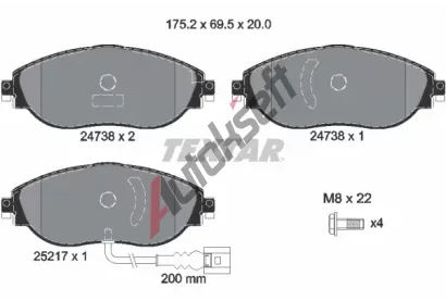 TEXTAR Sada brzdovch destiek TXT 2473801, 2473801