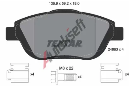 TEXTAR Sada brzdovch destiek TXT 2488301, 2488301