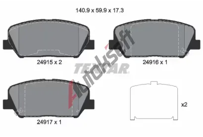 TEXTAR Sada brzdovch destiek TXT 2491501, 2491501