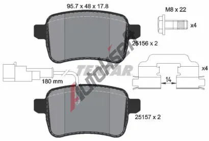 TEXTAR Sada brzdovch destiek TXT 2515601, 2515601