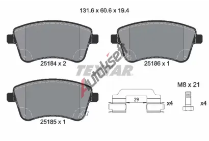 TEXTAR Sada brzdových destiček TXT 2518401, 2518401 TEXTAR Sada brzdových destiček TXT 2518401, 2518401