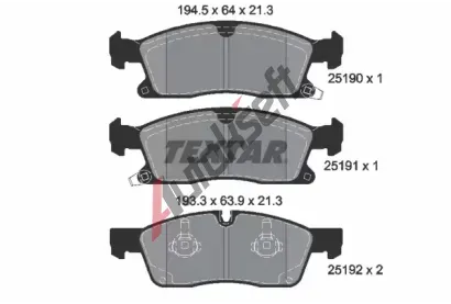 TEXTAR Sada brzdovch destiek TXT 2519001, 2519001