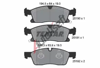 TEXTAR Sada brzdovch destiek TXT 2519002, 2519002