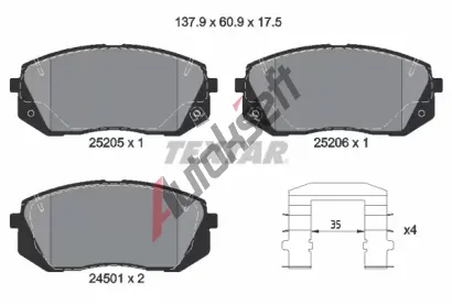 TEXTAR Sada brzdovch destiek TXT 2520501, 2520501