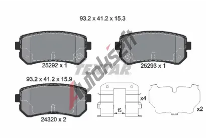 TEXTAR Sada brzdovch destiek TXT 2529201, 2529201