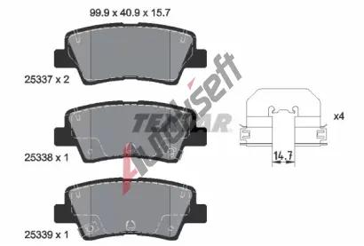 TEXTAR Sada brzdovch destiek Q+ TXT 2533703, 2533703