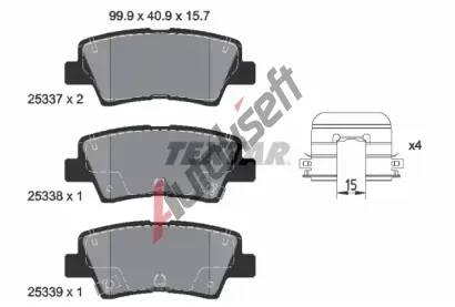 TEXTAR Sada brzdovch destiek Q+ TXT 2533707, 2533707