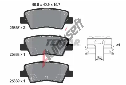 TEXTAR Sada brzdovch destiek TXT 2533709, 2533709
