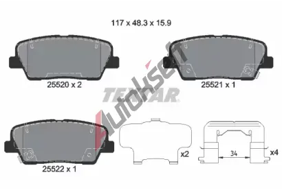 TEXTAR Sada brzdových destiček Q+ TXT 2552003, 2552003 TEXTAR Sada brzdových destiček Q+ TXT 2552003, 2552003