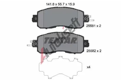 TEXTAR Sada brzdovch destiek TXT 2558101, 2558101
