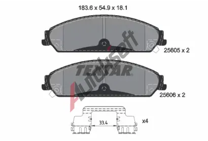 TEXTAR Sada brzdovch destiek TXT 2560501, 2560501