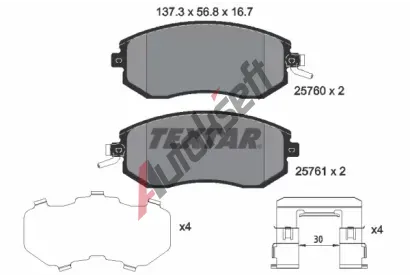 TEXTAR Sada brzdovch destiek TXT 2576001, 2576001