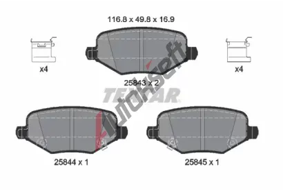 TEXTAR Sada brzdovch destiek TXT 2584301, 2584301