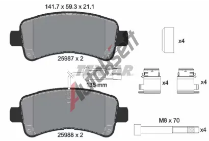 TEXTAR Sada brzdovch destiek Q+ TXT 2598701, 2598701
