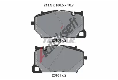 TEXTAR Sada brzdových destiček Q+ TXT 2616001, 2616001 TEXTAR Sada brzdových destiček Q+ TXT 2616001, 2616001