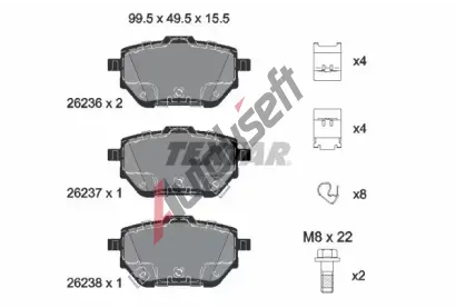 TEXTAR Sada brzdovch destiek Q+ TXT 2623601, 2623601