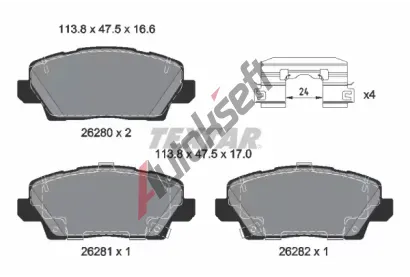 TEXTAR Sada brzdovch destiek TXT 2628001, 2628001