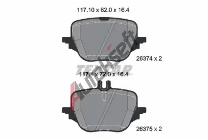 TEXTAR Sada brzdových destiček Q+ TXT 2637401, 2637401  TEXTAR Sada brzdových destiček Q+ TXT 2637401, 2637401
