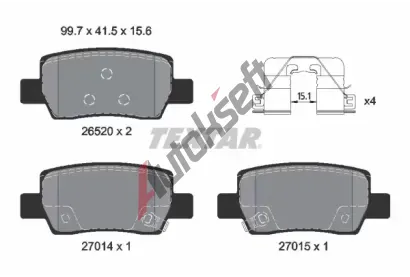 TEXTAR Sada brzdových destiček Q+ TXT 2652005, 2652005 TEXTAR Sada brzdových destiček Q+ TXT 2652005, 2652005