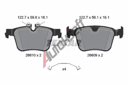 TEXTAR Sada brzdovch destiek TXT 2661001, 2661001