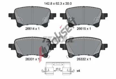 TEXTAR Sada brzdovch destiek TXT 2661401, 2661401