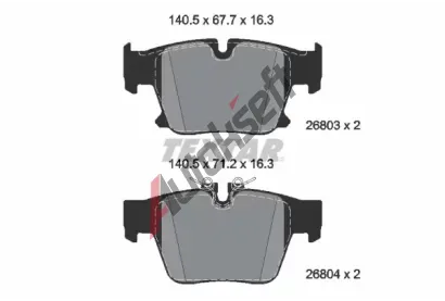 TEXTAR Sada brzdových destiček Q+ TXT 2680301, 2680301 TEXTAR Sada brzdových destiček Q+ TXT 2680301, 2680301