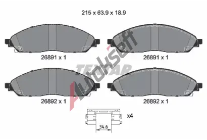TEXTAR Sada brzdových destiček Q+ TXT 2689101, 2689101 TEXTAR Sada brzdových destiček Q+ TXT 2689101, 2689101