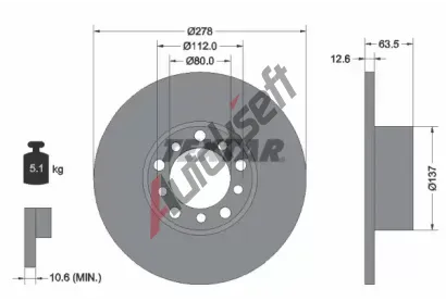 TEXTAR Brzdov kotou - 278 mm TXT 92009500, 92009500