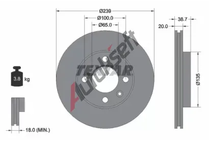 TEXTAR Brzdov kotou PRO - 239 mm TXT 92012103, 92012103