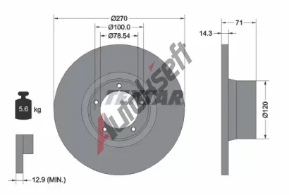 TEXTAR Brzdov kotou - 270 mm TXT 92014900, 92014900