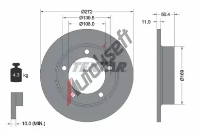 TEXTAR Brzdov kotou - 272 mm TXT 92019900, 92019900
