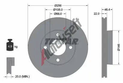 TEXTAR Brzdov kotou - 256 mm TXT 92026000, 92026000