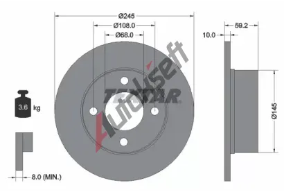 TEXTAR Brzdov kotou - 245 mm TXT 92026100, 92026100