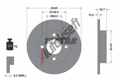 TEXTAR Brzdov kotou - 245 mm TXT 92026300, 92026300