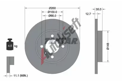 TEXTAR Brzdov kotou - 260 mm TXT 92026400, 92026400