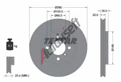 TEXTAR Brzdov kotou PRO - 260 mm TXT 92026503, 92026503