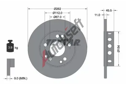 TEXTAR Brzdov kotou PRO - 262 mm TXT 92027403, 92027403