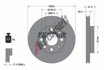 TEXTAR Brzdov kotou PRO - 236 mm TXT 92029603, 92029603