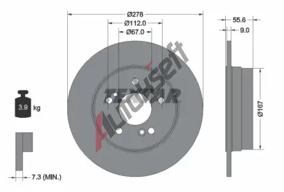 TEXTAR Brzdov kotou PRO - 278 mm TXT 92032703, 92032703