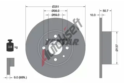 TEXTAR Brzdov kotou PRO - 251 mm TXT 92034203, 92034203