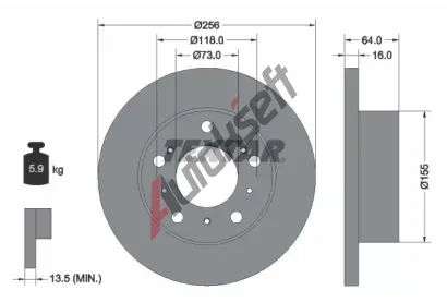 TEXTAR Brzdov kotou - 256 mm TXT 92034400, 92034400