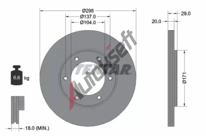 TEXTAR Brzdov kotou - 295 mm TXT 92035600, 92035600