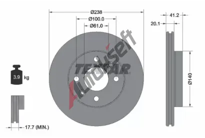 TEXTAR Brzdov kotou PRO - 238 mm TXT 92036203, 92036203