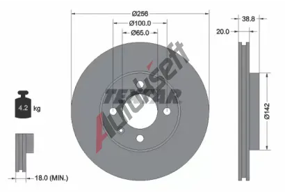 TEXTAR Brzdov kotou PRO - 256 mm TXT 92036803, 92036803